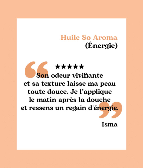 Avis Huile de massage bio so aroma energie