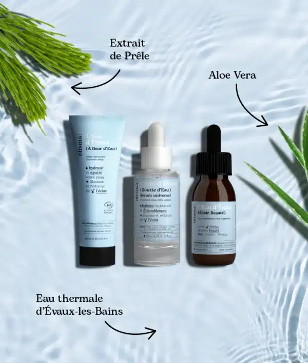 Routine Beauté in & out L'Eau d'Evaux focus ingrédients